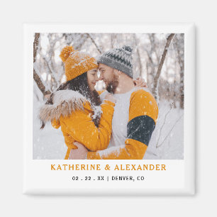 Minimalistisch Elegantes Modernes Foto Save the Da Magnet