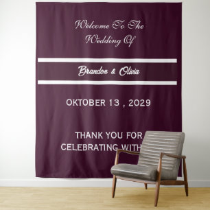 minimalistisch Elegantes Pflaume Lila und Weiße St Wandteppich