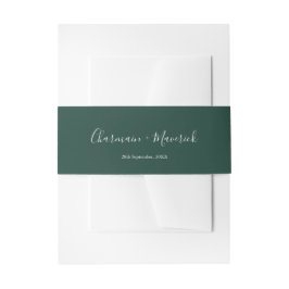 Minimalistisch Emerald Emerald Green Wedding Einladungsbanderole