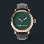 Minimalistisch Emerald Green Beruflich Simple Armbanduhr<br><div class="desc">Diese einfachen,  minimalistischen können personalisiert sein,  einen Namen oder einen beliebigen Text Ihrer Wahl einzufügen. Wenn Sie keinen Text gewollt haben und nur ein Leerzeichen bevorzugen,  können Sie den Text einfach löschen.</div>