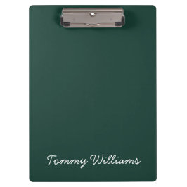 Minimalistisch Emerald Green Beruflich Simple Klemmbrett