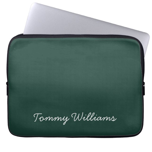 Minimalistisch Emerald Green Beruflich Simple Laptopschutzhülle (Vorderseite)