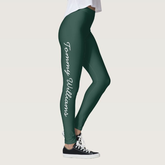 Minimalistisch Emerald Green Beruflich Simple Leggings (Rechts)