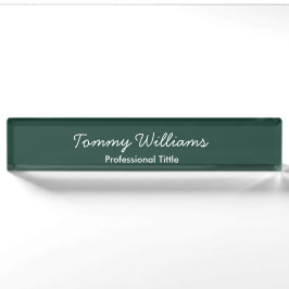 Minimalistisch Emerald Green Beruflich Simple Namensplakette