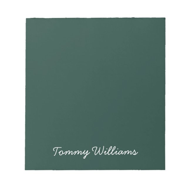 Minimalistisch Emerald Green Beruflich Simple Notizblock (Vorderseite)