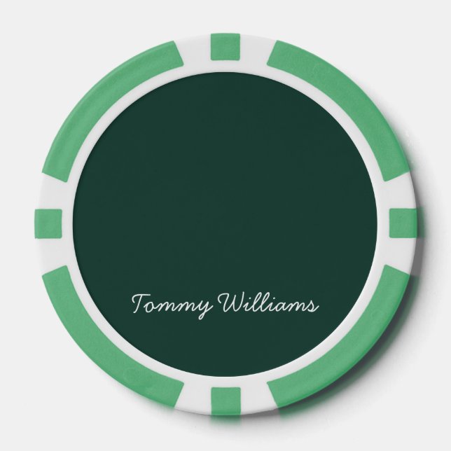 Minimalistisch Emerald Green Beruflich Simple Pokerchips (Vorderseite)