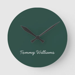 Minimalistisch Emerald Green Beruflich Simple Runde Wanduhr