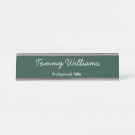 Minimalistisch Emerald Green Beruflich Simple Schreibtischnamensplakette