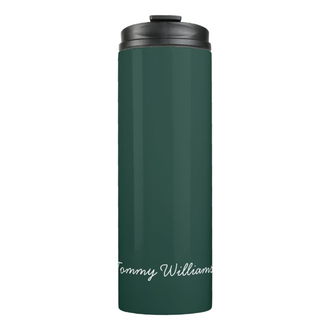 Minimalistisch Emerald Green Beruflich Simple Thermosbecher (Vorderseite)