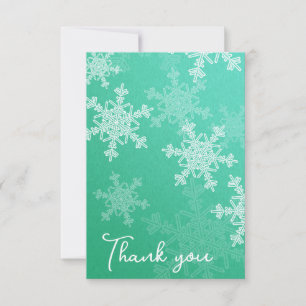 Minimalistisch Emerald Snowflake Baby Dusche Viele Dankeskarte