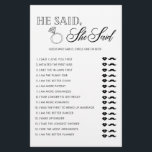 Minimalistisch Er sagte, sie habe Brautparty Flyer<br><div class="desc">Genießen Sie Ihr Brautparty mit diesen einfachen und niedlichen Spielen. Karo unsere Kollektion für mehr Brautparty Spiele im selben Stil. Bitte beachten Sie,  dass diese Spiele nicht bearbeitet werden können.</div>