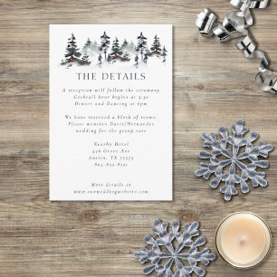 Minimalistisch Evergreen Mountain Green Slate Blue Begleitkarte