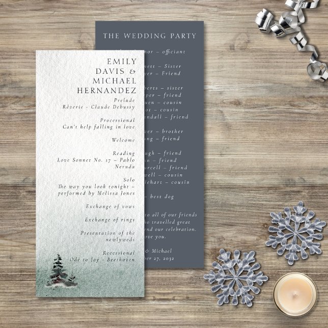 Minimalistisch Evergreen Mountain Green Slate Blue Programm (Von Creator hochgeladen)