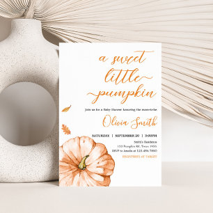 Minimalistisch Fall Little Pumpkin Baby Dusche Einladung