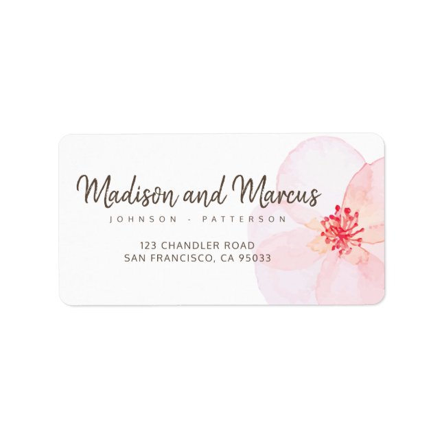 Minimalistisch + Farbfloradresse Adressaufkleber (Vorne)