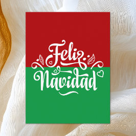 Minimalistisch Feliz Navidad Spanisch Frohe Weihna Postkarte
