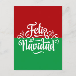 Minimalistisch Feliz Navidad Spanisch Frohe Weihna Postkarte