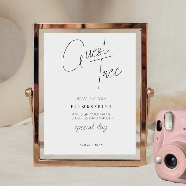 Minimalistisch Fingerprint Wedding Guest Tree Sign Poster (Von Creator hochgeladen)