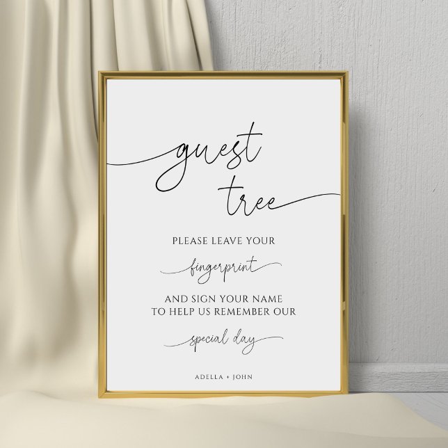 Minimalistisch Fingerprint Wedding Guest Tree Sign Poster (Von Creator hochgeladen)