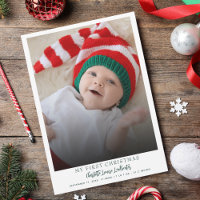 Minimalistisch First Christmas Baby Birth Foto