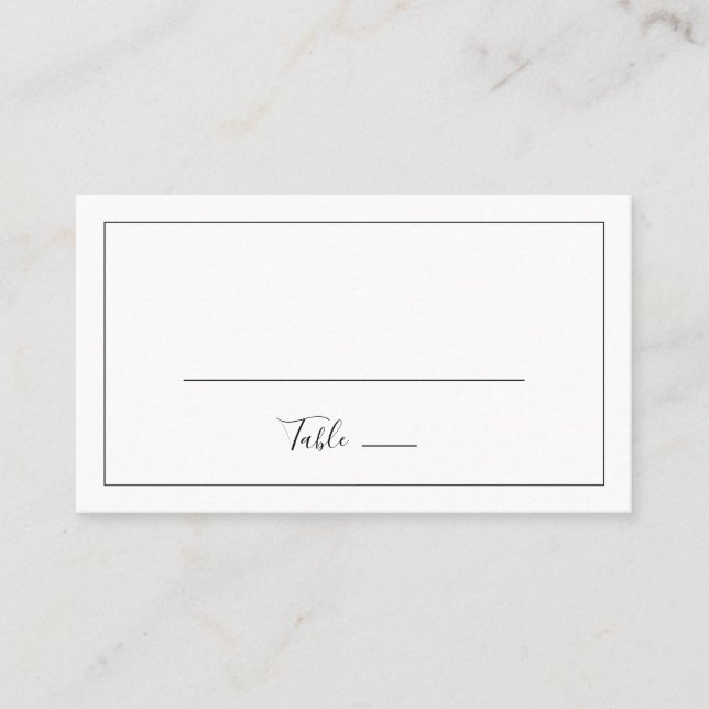 Minimalistisch Flat Wedding Platzkarte (Vorderseite)