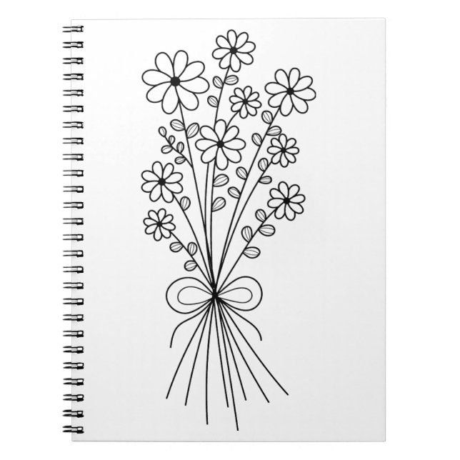 Minimalistisch Floral Bouquet Notizblock (Vorderseite)
