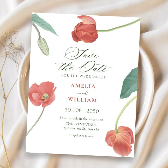 Minimalistisch floral elegant  save the date (Von Creator hochgeladen)
