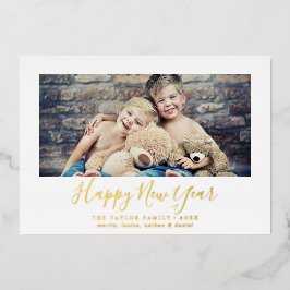 Minimalistisch Foil Happy New Year Landscape Foto Folien Feiertagskarte