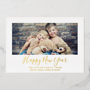 Minimalistisch Foil Happy New Year Landscape Foto Folien Feiertagskarte