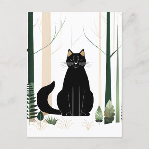 Minimalistisch Forest Cat ist eine neue Katzenrass Postkarte