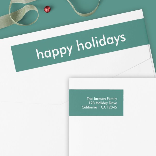 Minimalistisch Forest Green Holiday Rücksendeadres (Von Creator hochgeladen)