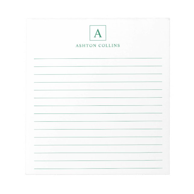 Minimalistisch Forest Green Notepad Notizblock (Vorderseite)