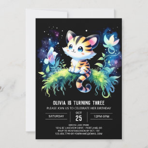 Minimalistisch Forest Tiger Geburtstag Einladung