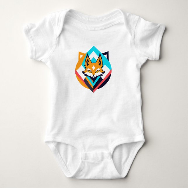 Minimalistisch Fox Art Baby Strampler (Vorderseite)