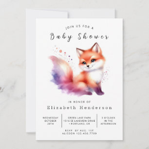 Minimalistisch Fox Design Fox Babydusche Einladung