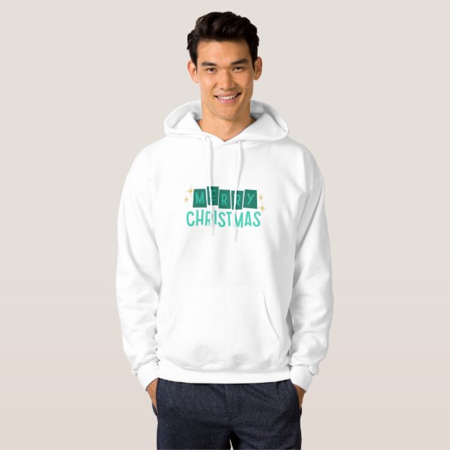 Minimalistisch frohe Weihnachten Hoodie (Vorne ganz)