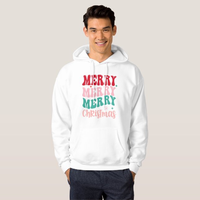 Minimalistisch frohe Weihnachten Hoodie (Vorne ganz)