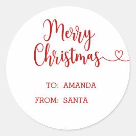 Minimalistisch frohe Weihnachten Runder Aufkleber