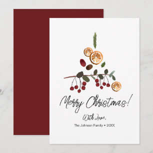 Minimalistisch frohe Weihnachten Rustikales Baumbl