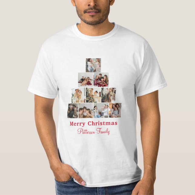 Minimalistisch frohe Weihnachts-Fotocollage T - Sh T-Shirt (Vorderseite)