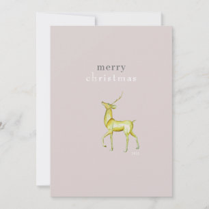 Minimalistisch Frohe Weihnachts-Goldrinder Feiertagskarte