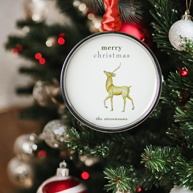 Minimalistisch Frohe Weihnachts-Goldrinder Ornament Aus Metall (Von Creator hochgeladen)