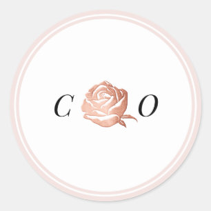 Minimalistisch für die Rose Goldblumen Runder Aufkleber