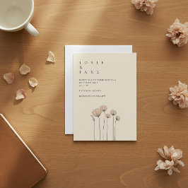 Minimalistisch Garden Blooms Hochzeit Einladung