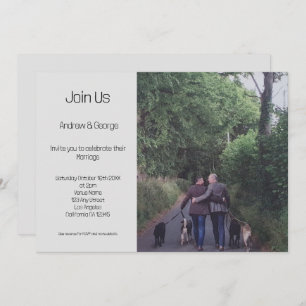 Minimalistisch Gay LGBGQ QR Code Gray Wedding Einladung