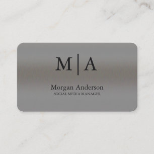Minimalistisch gebürstetes Metall - Silberstil Ber Visitenkarte