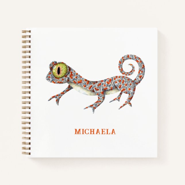 Minimalistisch Gecko Reptile Notizbuch (Vorderseite)