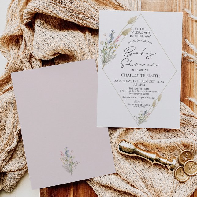 Minimalistisch geometrische Wildblume Kinderdusche Einladung (Von Creator hochgeladen)