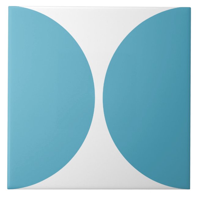 Minimalistisch Geometrischer Kreis aquamarin blau  Fliese (Vorderseite)