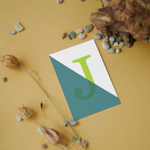 Minimalistisch Geometrisches Monogramm Postkarte